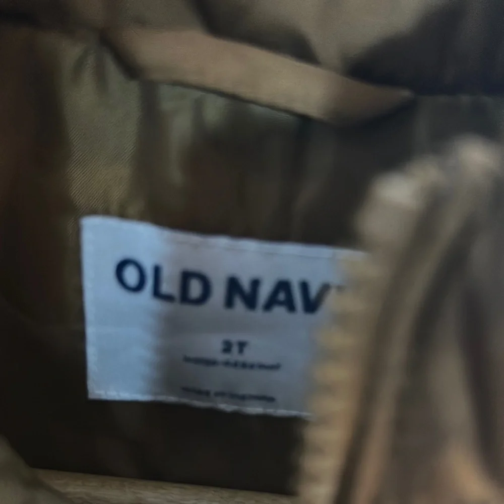 Old Navy Boys 2T Kids Brown Puffer Vest Zip pockets